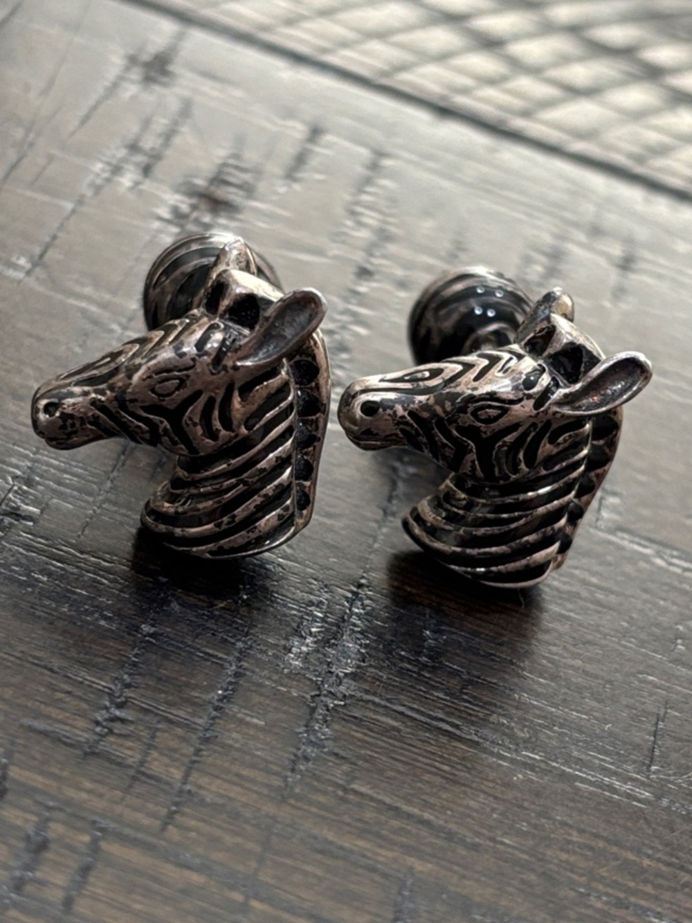 Tiffany & Co. Zebra Head Cufflinks - Silver Tone